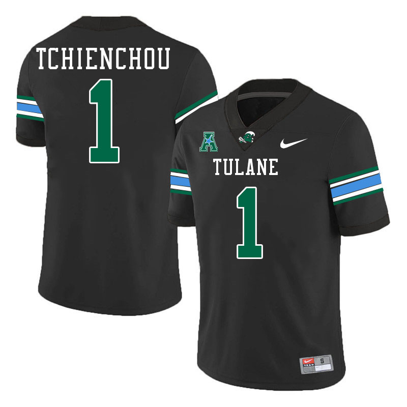 #1 Jack Tchienchou Tulane Green Wave Jersey College Football Uniforms,Apparels Stitched-Black